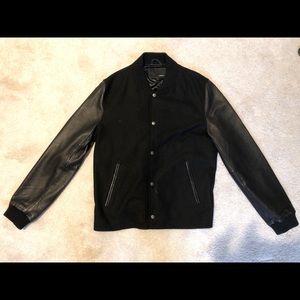 7 diamonds bomber jacket 100% leather sleeves